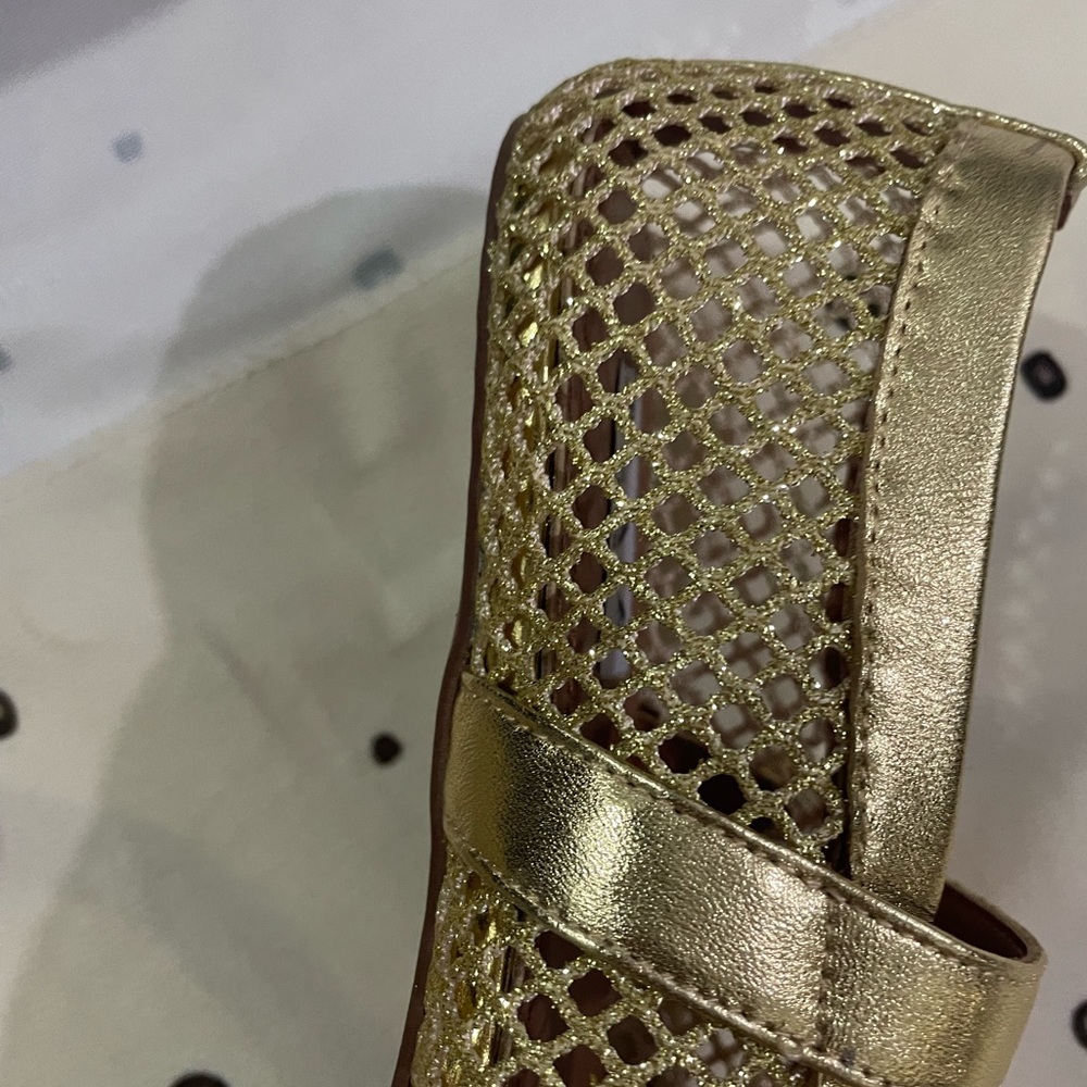 Alaïa Metallic Gold Mesh Mary Jane Shoes - Picture 8 of 12